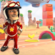 A screenshot of Joe Danger Touch for iOS with a render of the titular hero overlaid.